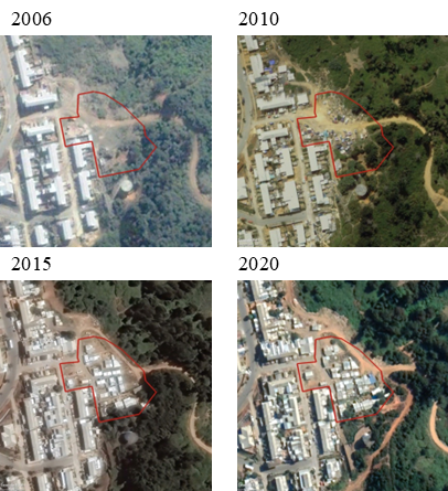 La Iglesia slum in the municipality of Tome, selected years