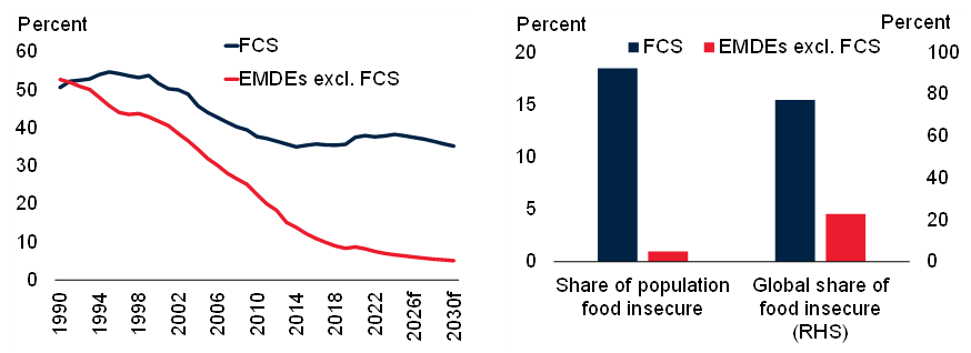 Poverty and food insecurity in FCS economies