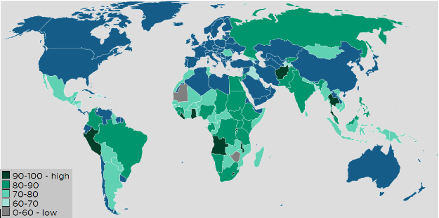 Figure&nbsp;6: Mobile&nbsp;money&nbsp;regulatory&nbsp;index&nbsp;worldwide
