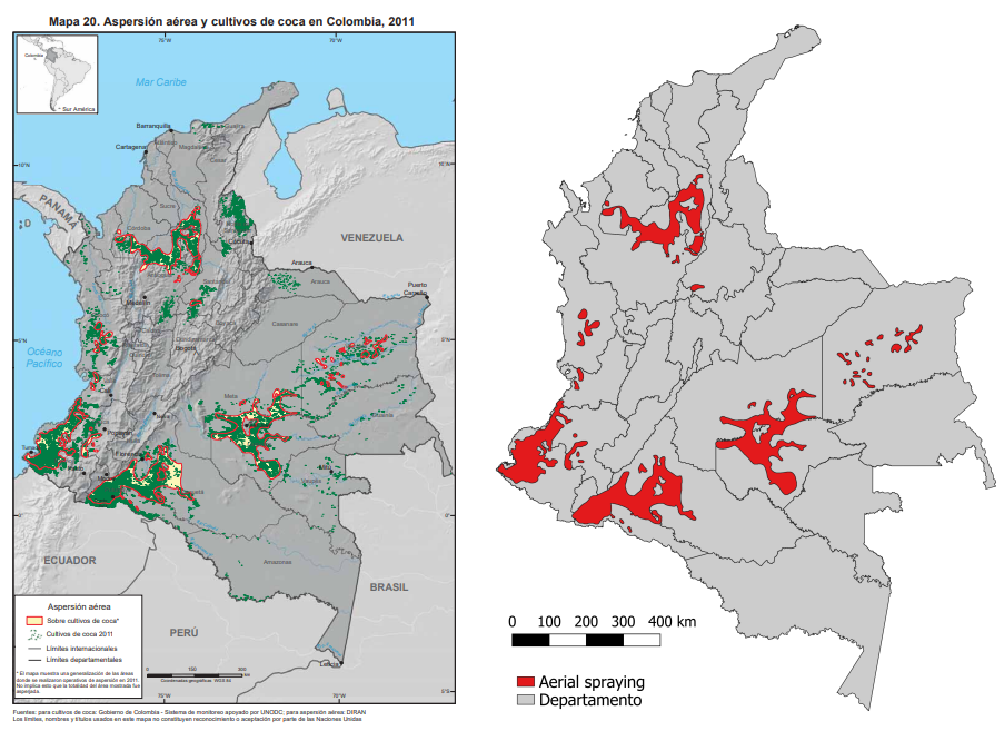 Aerial spraying maps 2011