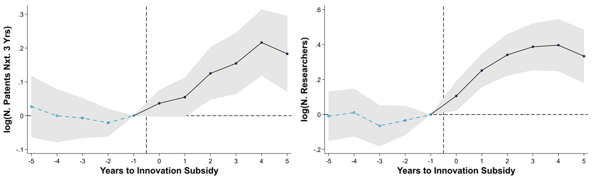 Innovation subsidy increased patenting and hiring of scientists