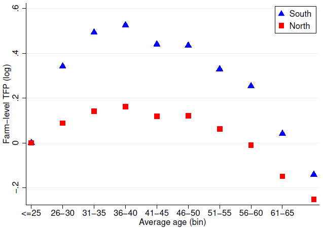 Farm-level productivity by age