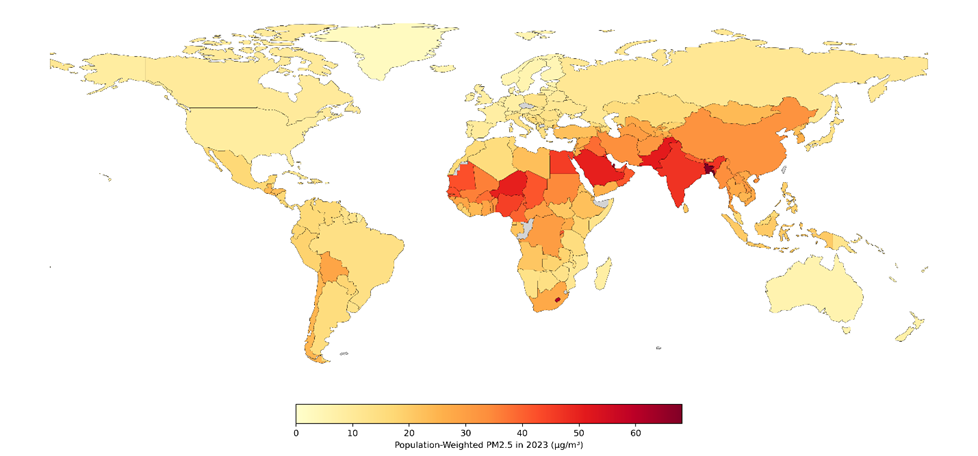 Satellite-derived estimates of fine particulate air pollution in 2023