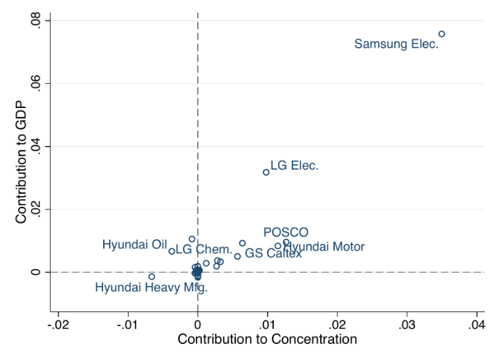 impact of micro shocks for each top-firm