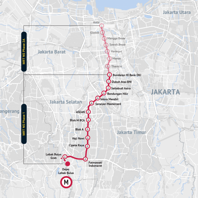 Phases 1 and 2a of Jakarta MRT