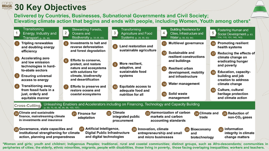 COP30's six thematic axes