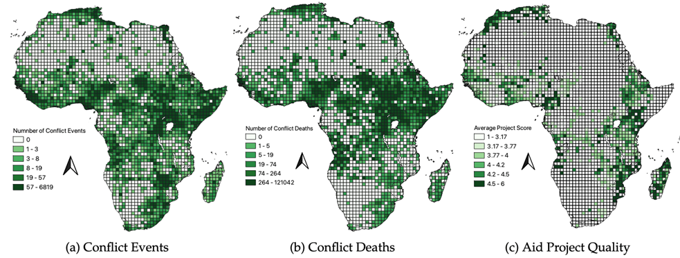 Geographic distribution of conflict and aid quality