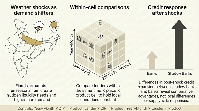 Identifying the comparative advantage of shadow banks following demand shocks