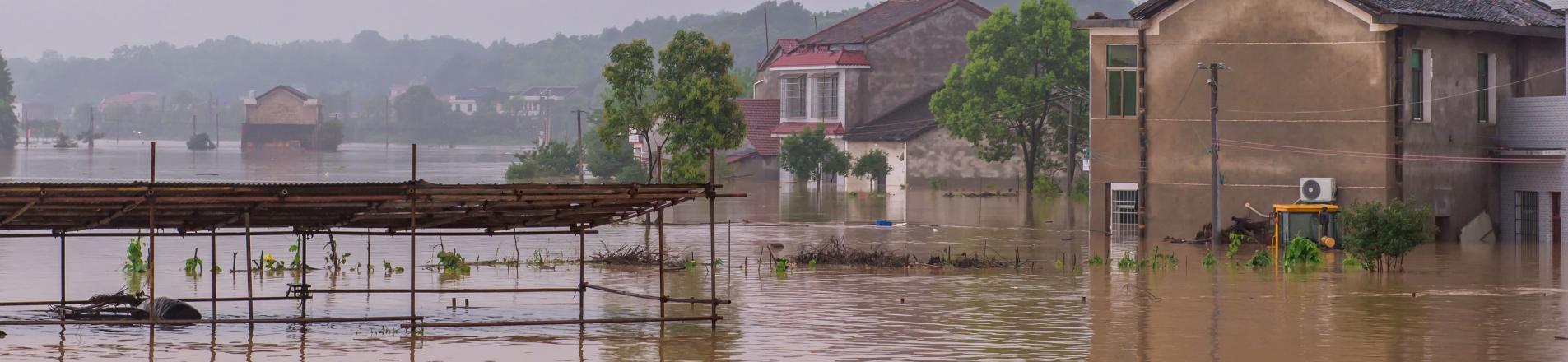 Flooded village China