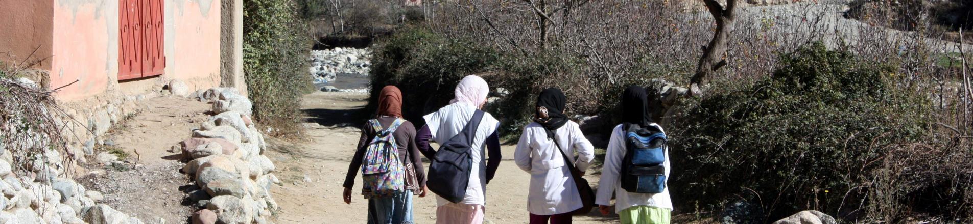 Morrocan girls walking to school