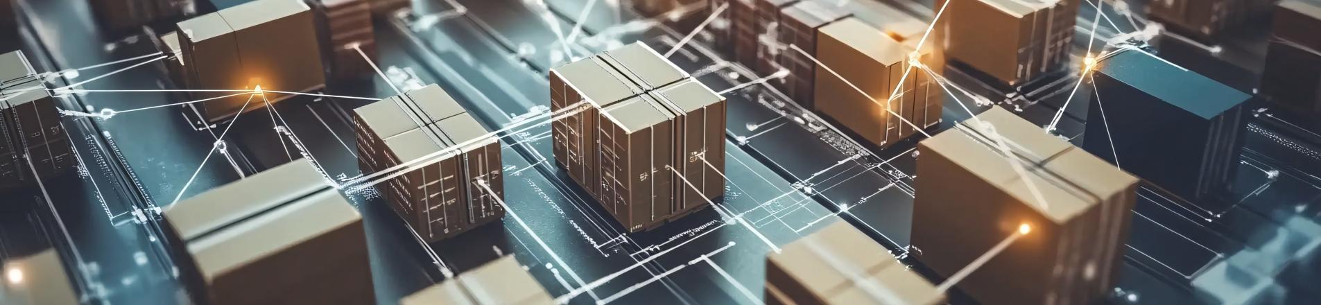 Detailed visualization of a global supply chain