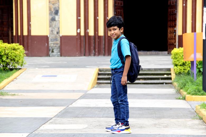 child attending school in Nicaragua