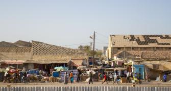 busy market in Senegal full of traders