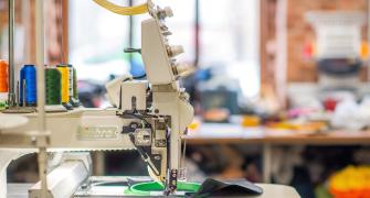 Sewing machine in Indian factory