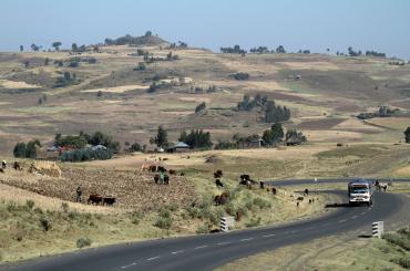 Road construction in Ethiopia