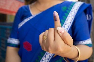 Indian woman voting